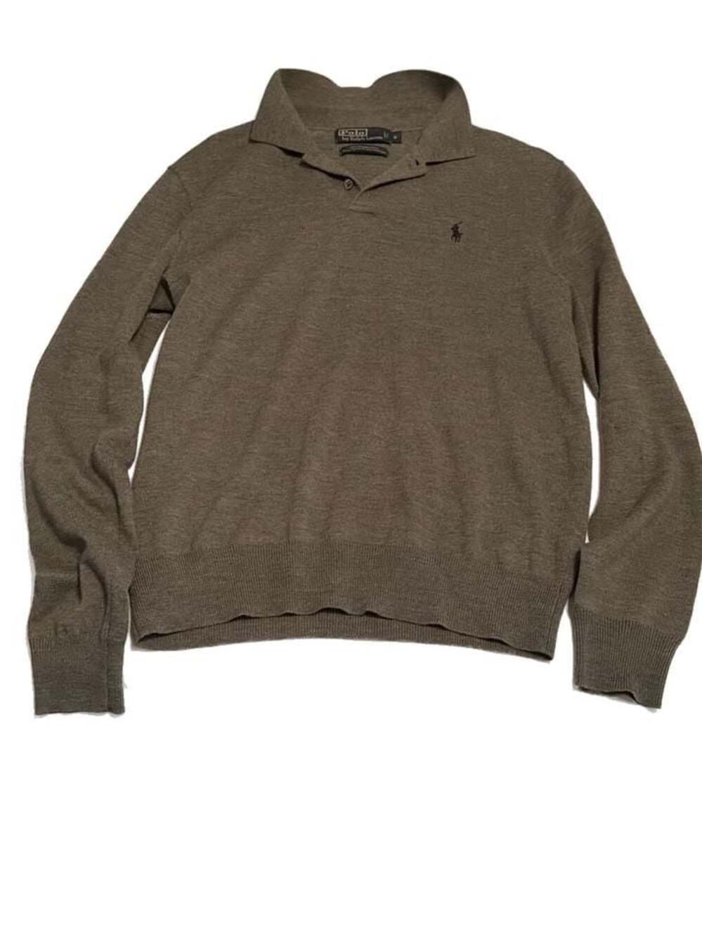 Polo Ralph Lauren Men's Gray 100% Merino Wool Button Shawl Collar Sweater Size S